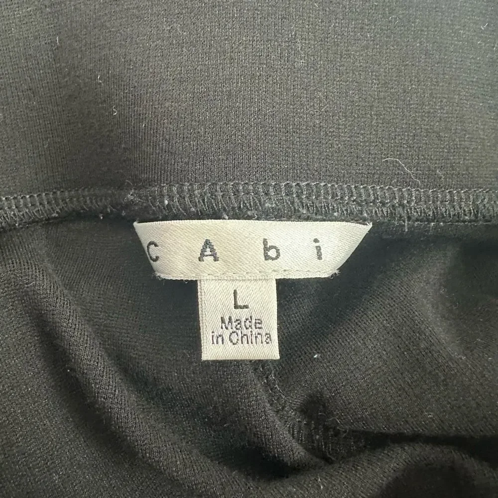 Cabi Women's Size L Ponte Knit Seamed Leggings Black Stretchy Pull On Style #543